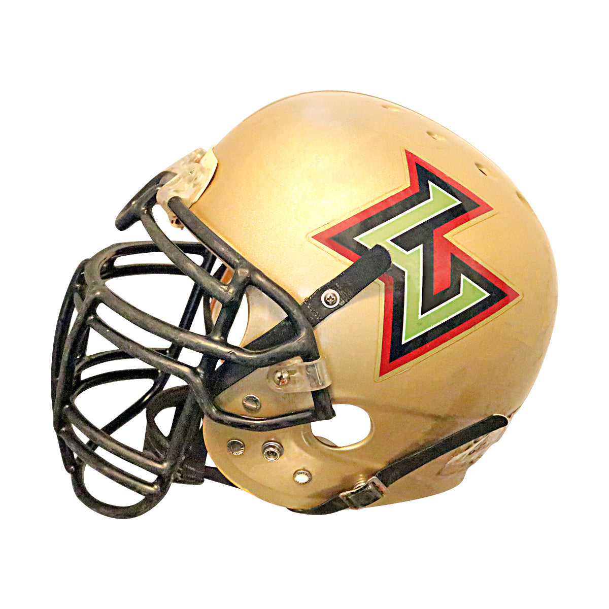 Carl Simpson Las Vegas Outlaws 2001 XFL Game Used Helmet product image 3, provided for visual reference and product detail