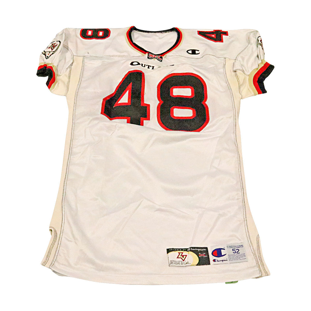 Joe Tuipala Las Vegas Outlaws 2001 Game Used Away Jersey Size 52 +2 product image 1, provided for visual reference and