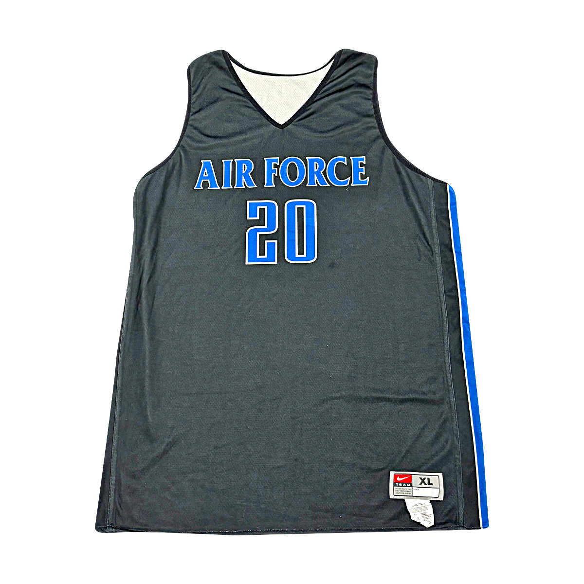U.S. Air Force Academy 2024 Practice Used Black/Blue #20 Basketball Jersey Sz XL product image 1, provided for visual