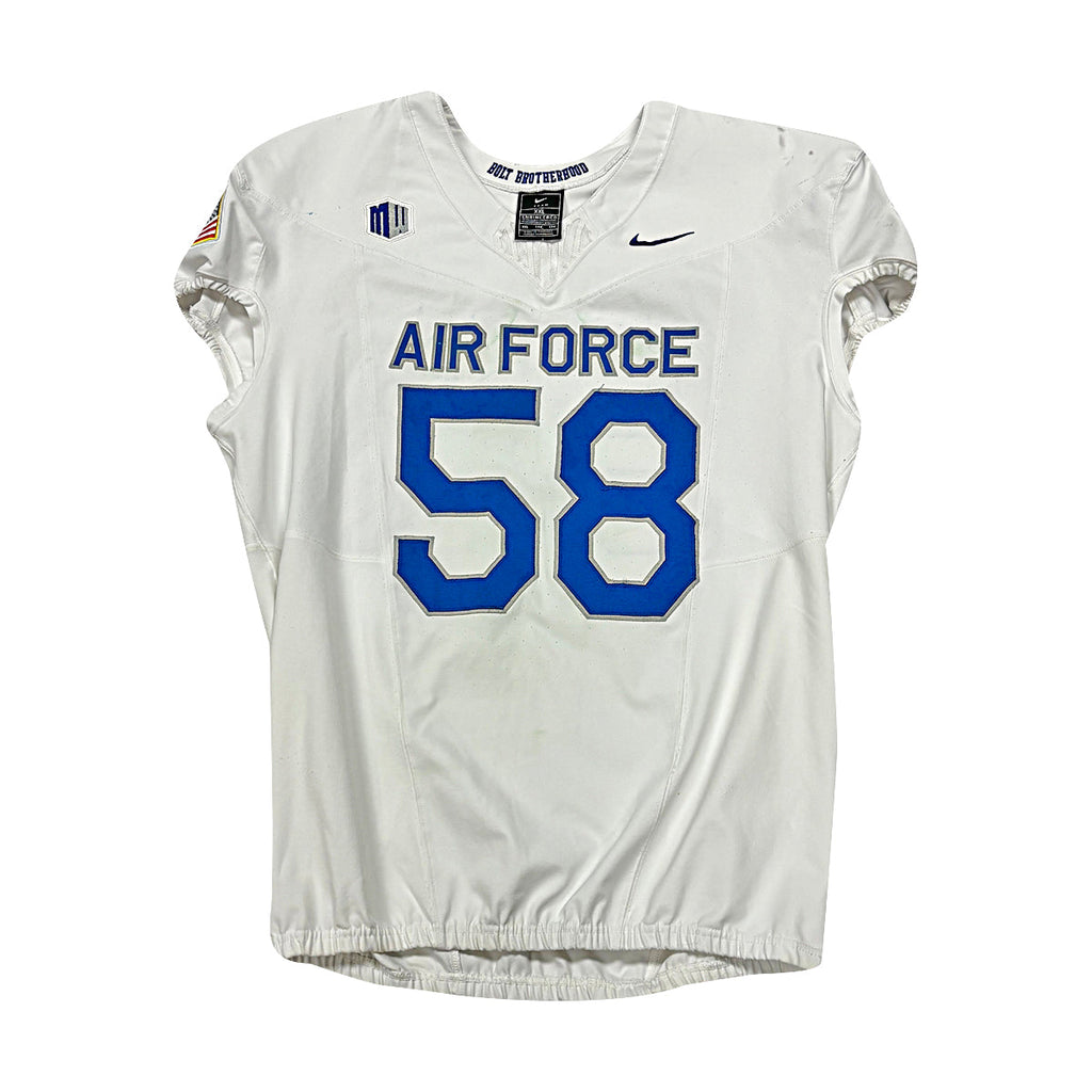 U.S. Air Force Academy Nike White 2023 Game Issued #58 Jersey Sz XXL product image 1, provided for visual reference and