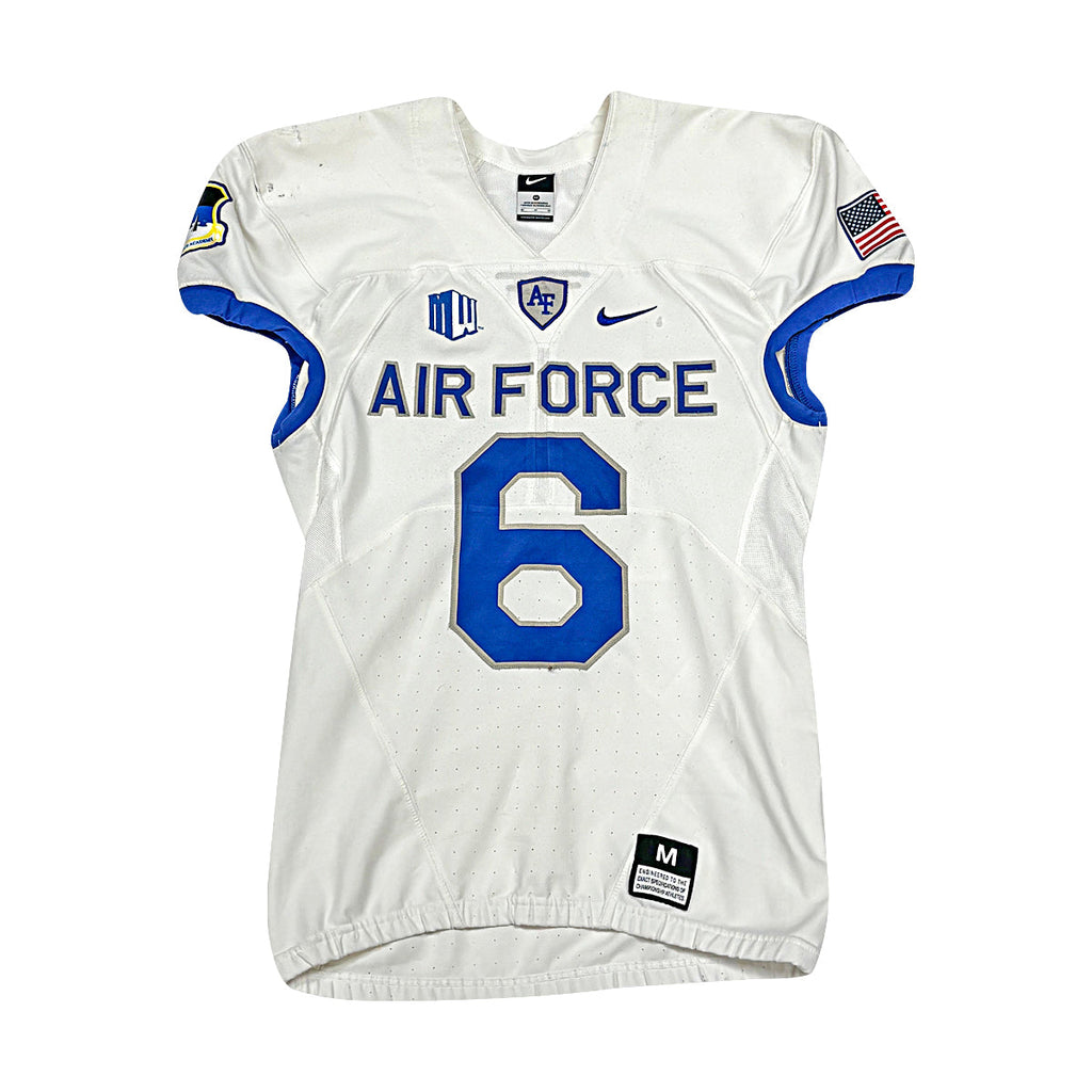 U.S. Air Force Academy Nike White 2023 Game Issued #6 Jersey Sz M product image 1, provided for visual reference and product