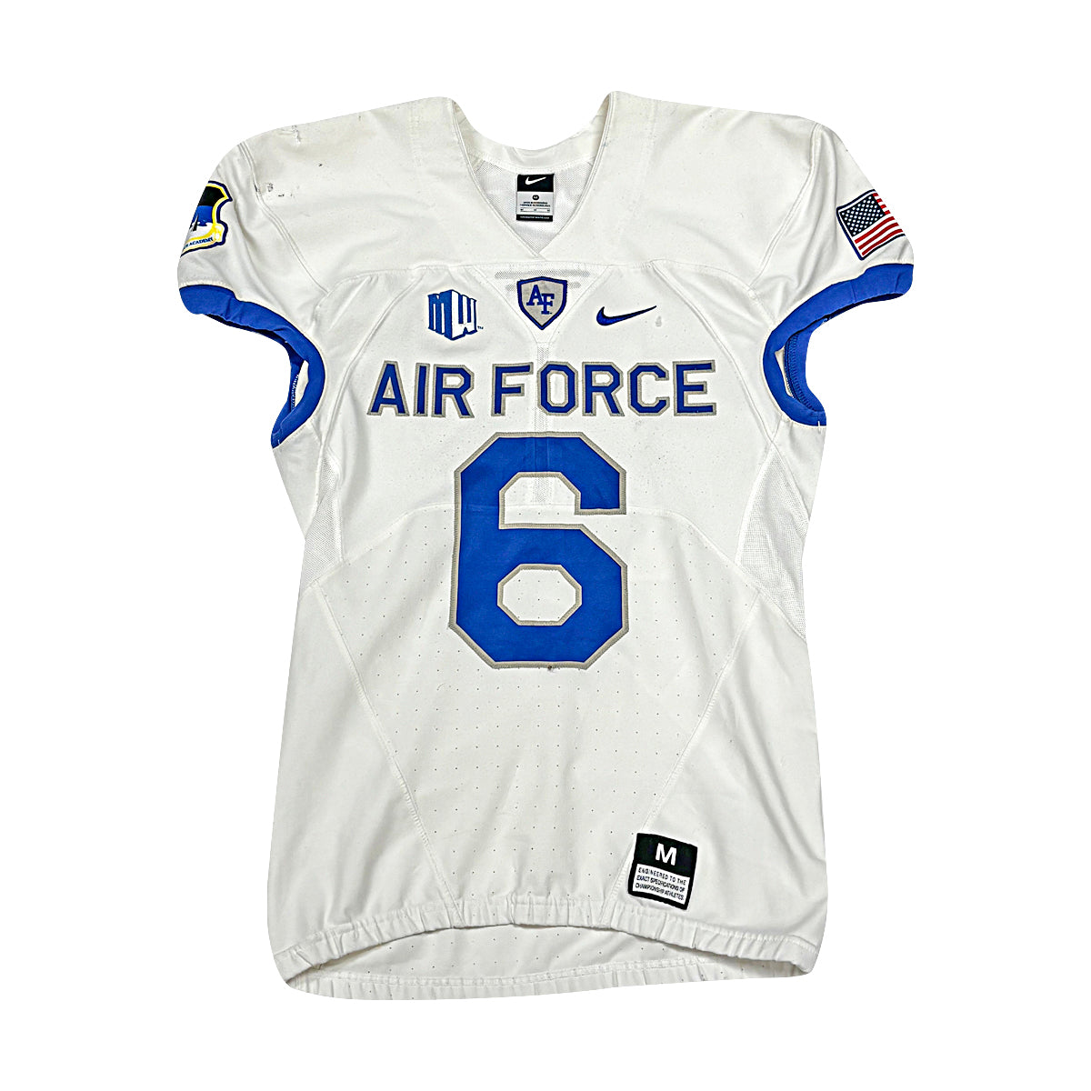 U.S. Air Force Academy Nike White 2023 Game Issued #6 Jersey Sz M product image 1, provided for visual reference and product