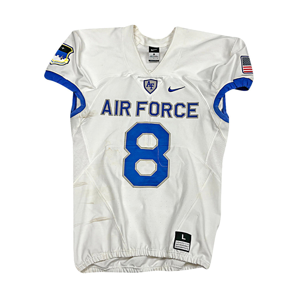 U.S. Air Force Academy Nike White 2023 Game Issued #8 Jersey Sz L product image 1, provided for visual reference and product