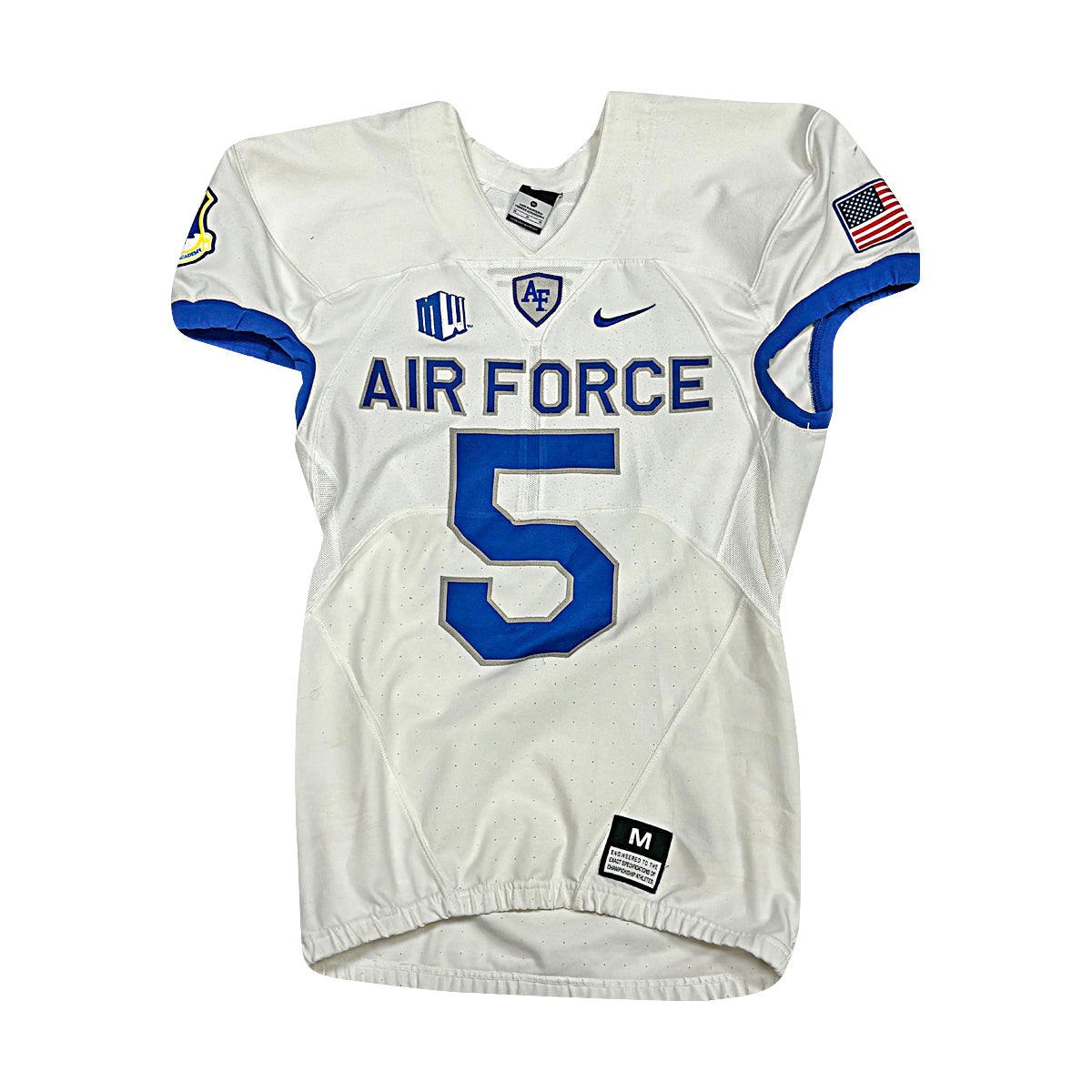 U.S. Air Force Academy Nike White 2023 Game Issued #5 Jersey Sz M product image 1, provided for visual reference and product