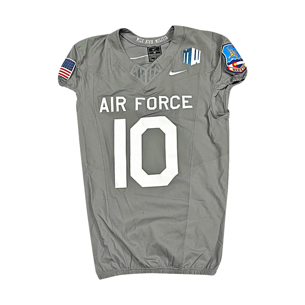 U.S. Air Force Academy 2025 Game Used Nike #10 F-16 Jersey Sz M product image 1, provided for visual reference and product