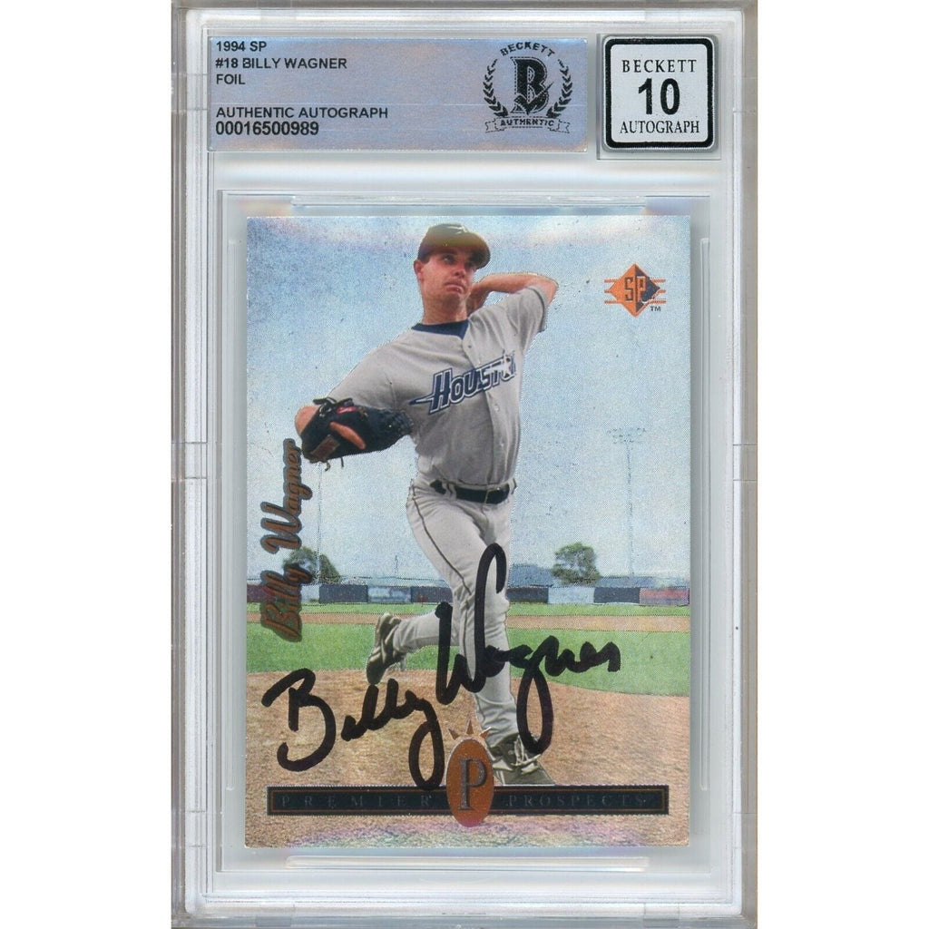 Billy Wagner Houston Astros Signed 1994 SP Foil Rookie Card BGS Auto 10 Graded Slab product image 1, provided for visual