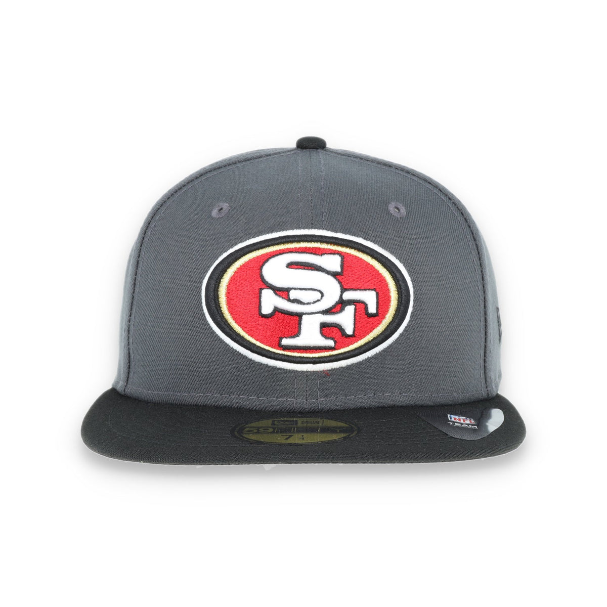 San Francisco 49Ers New Era 59Fifty Fitted Oval Logo Hat -Black/Grey product image 2, provided for visual reference and