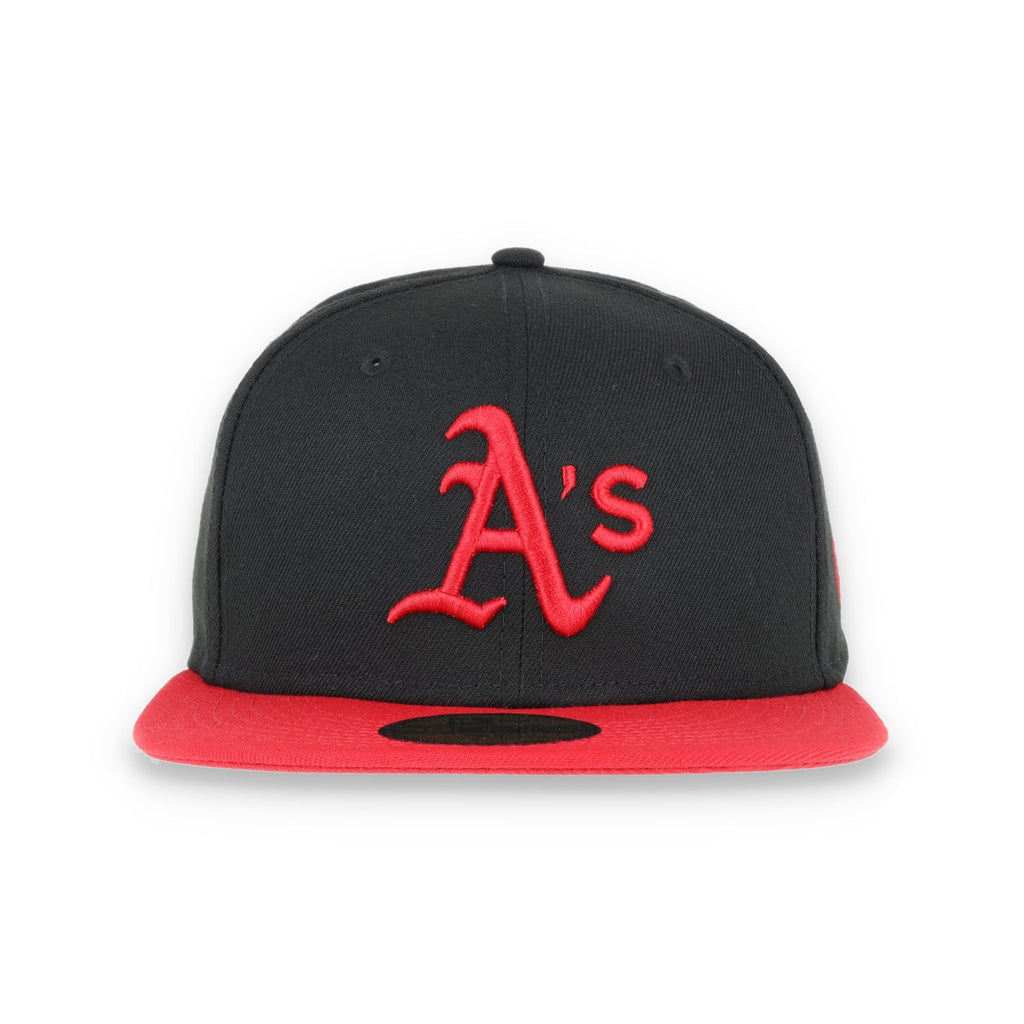 Oakland Athletics New Era 59Fifty Fitted Hat-Red/Black product image 2, provided for visual reference and product detail