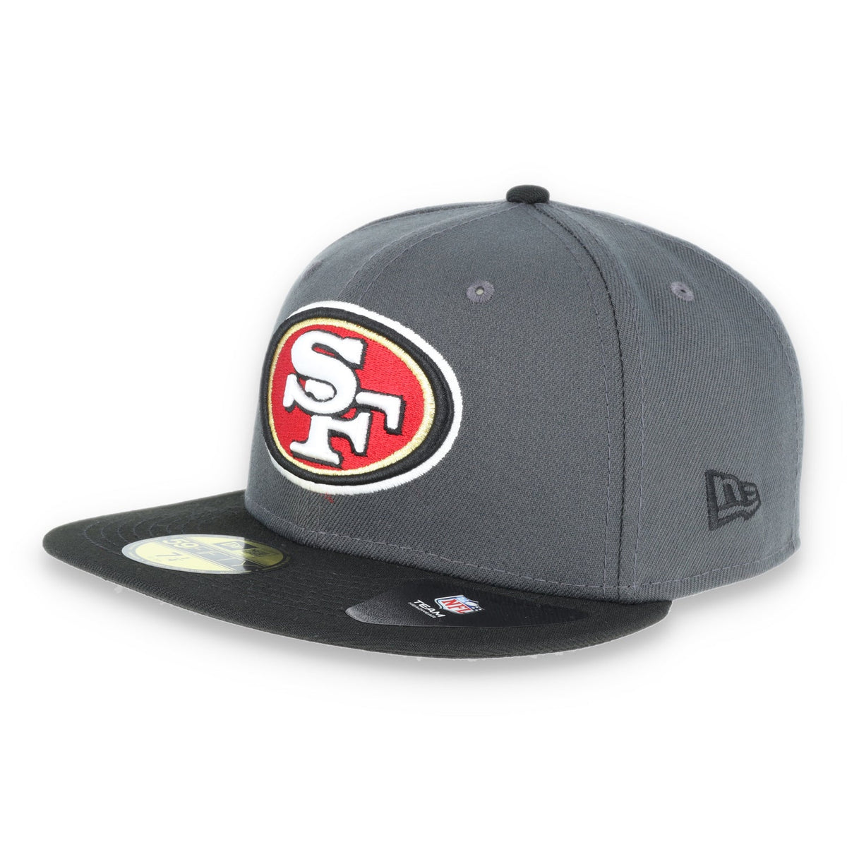 San Francisco 49Ers New Era 59Fifty Fitted Oval Logo Hat -Black/Grey product image 1, provided for visual reference and