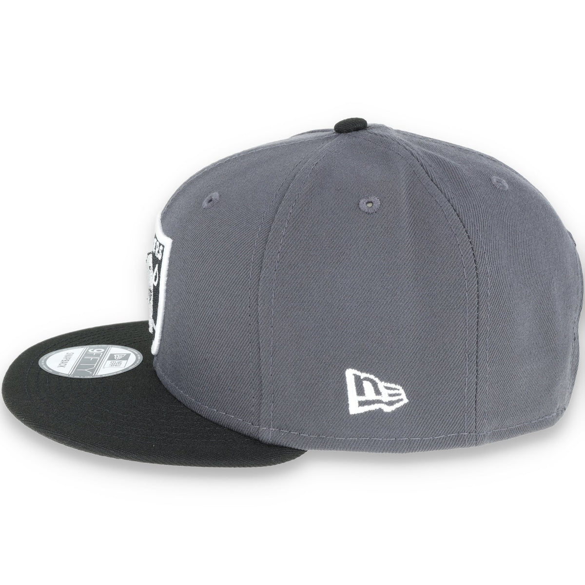 NEW ERA LAS VEGAS RAIDERS SHIELD 9FIFTY Snapback HAT-DARK HEATHER /BLACK product image 6, provided for visual reference and