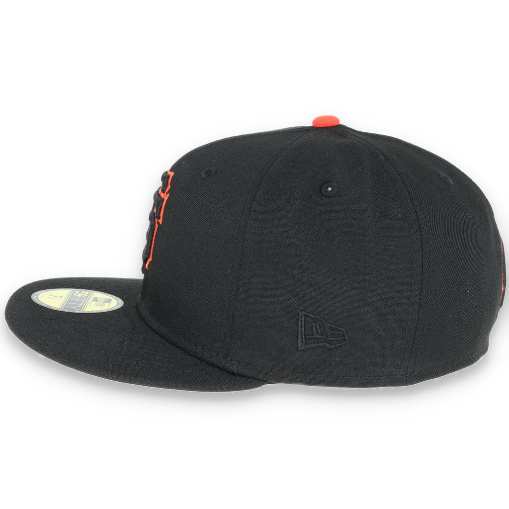 New Era San Francisco Giants Script BacK 59Fifty Fitted Hat - Black product image 6, provided for visual reference and