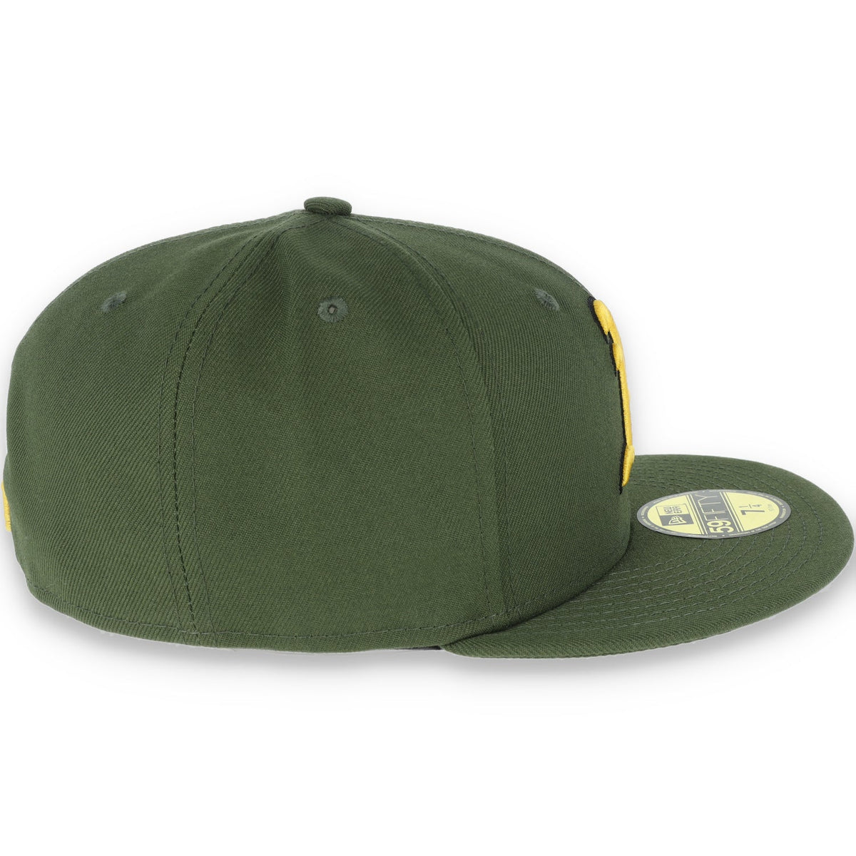 Oakland Athletics New Era 59Fifty Cap-OLIVE/yellow product image 4, provided for visual reference and product detail review