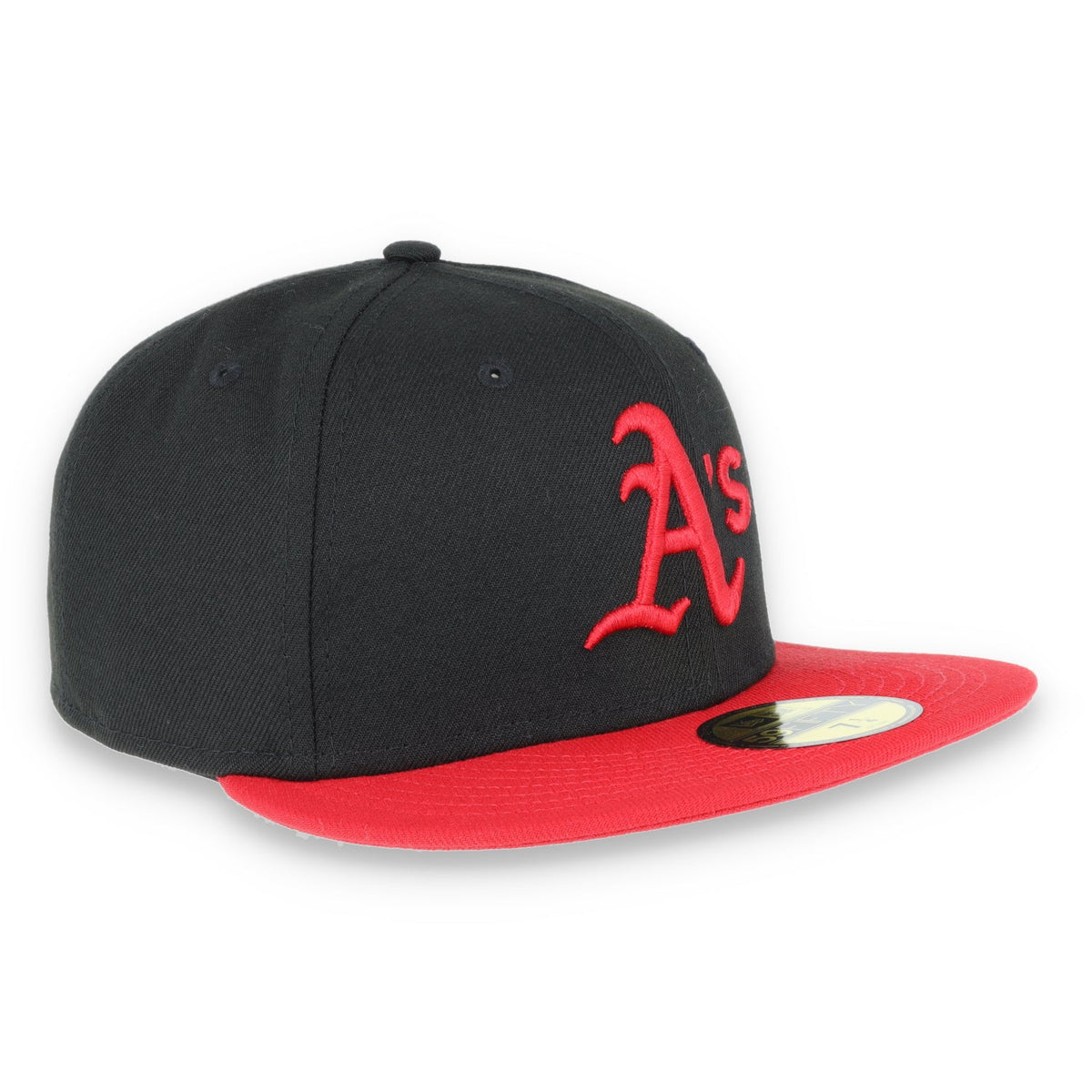 Oakland Athletics New Era 59Fifty Fitted Hat-Red/Black product image 3, provided for visual reference and product detail