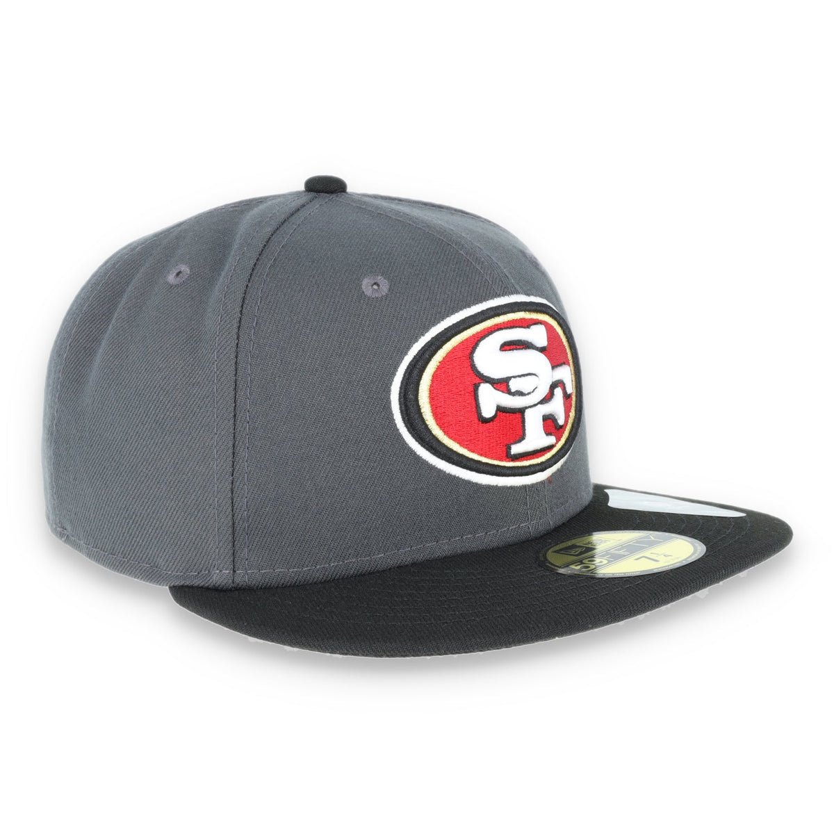 San Francisco 49Ers New Era 59Fifty Fitted Oval Logo Hat -Black/Grey product image 3, provided for visual reference and