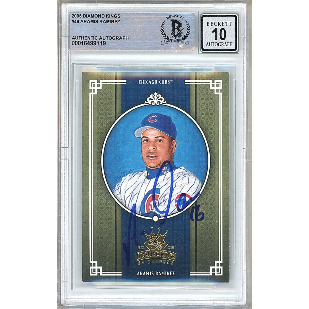 Aramis Ramirez Chicago Cubs Signed 2005 Diamond Kings BGS Auto 10 Graded Slab product image 1, provided for visual reference