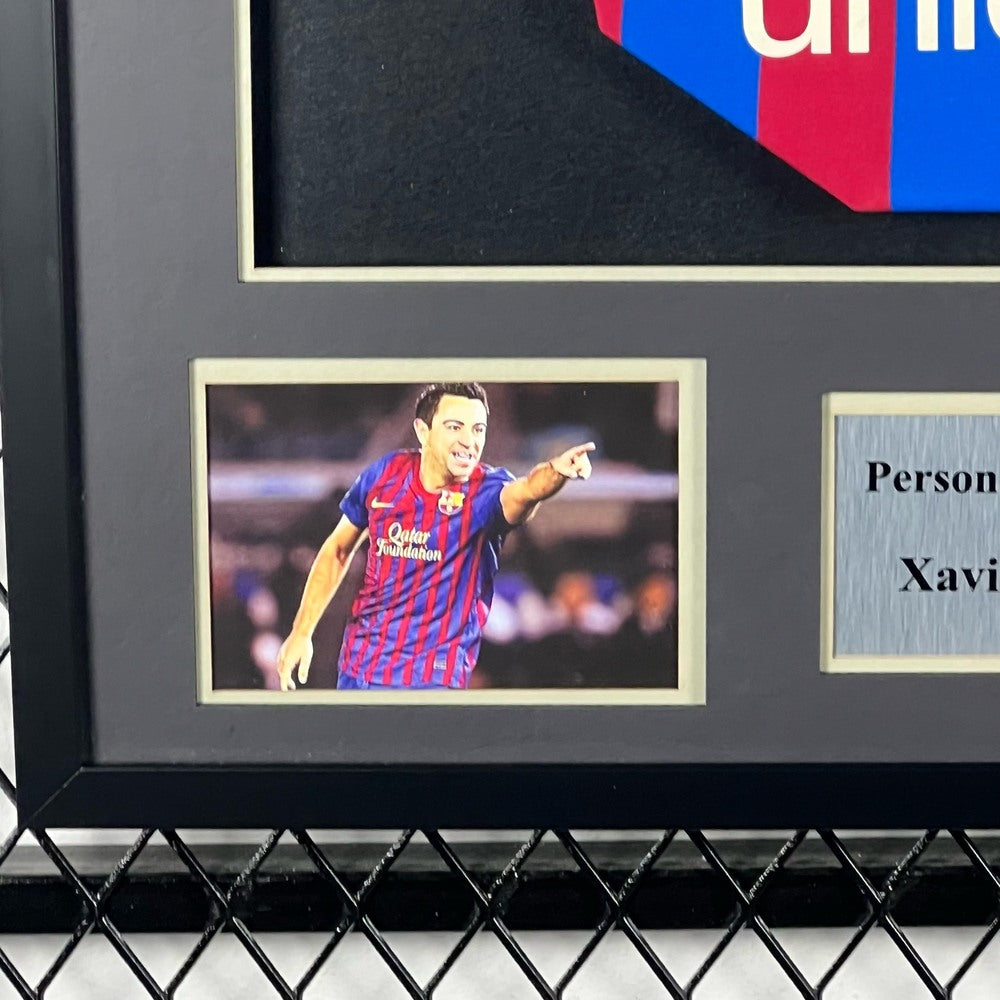 Xavi Hernandez Signed Barcelona 2021-2022 Framed Jersey product image 3, provided for visual reference and product detail