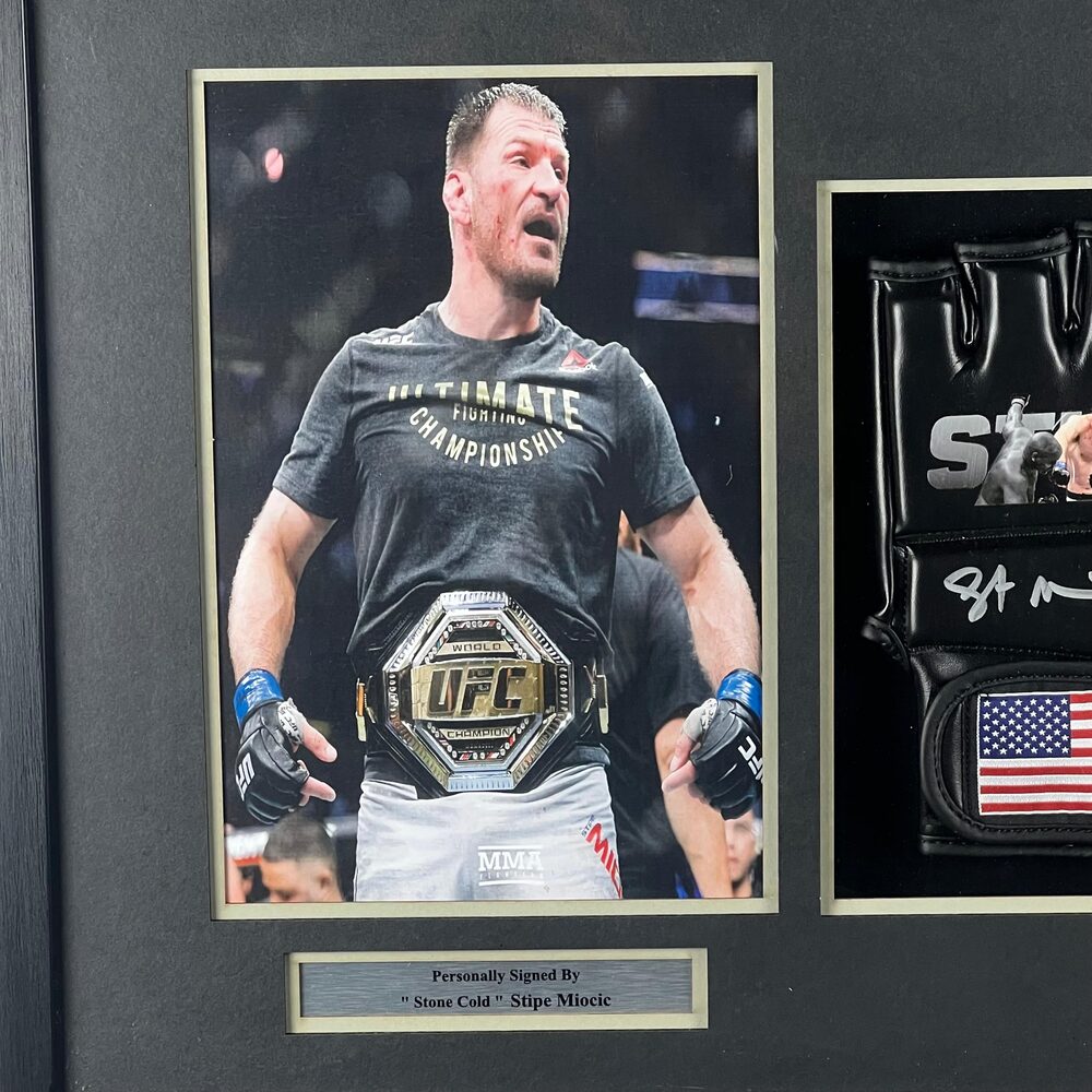 Stipe Miocic Signed Glove Framed product image 3, provided for visual reference and product detail review