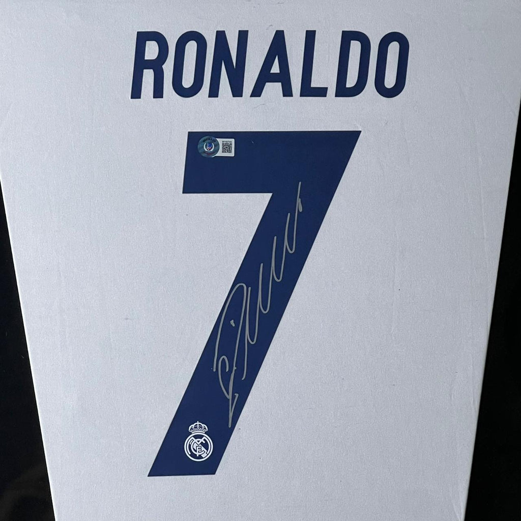 Cristiano Ronaldo Signed Real Madrid 2017 Framed Jersey product image 2, provided for visual reference and product detail