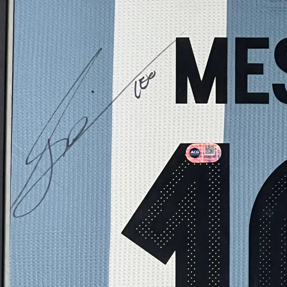 Lionel Messi Signed Argentina FC 2024 Framed Jersey product image 5, provided for visual reference and product detail review