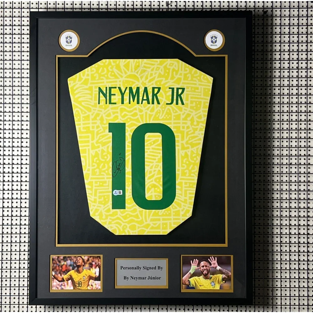 Neymar Signed 2026 Brazil Framed Jersey product image 1, provided for visual reference and product detail review