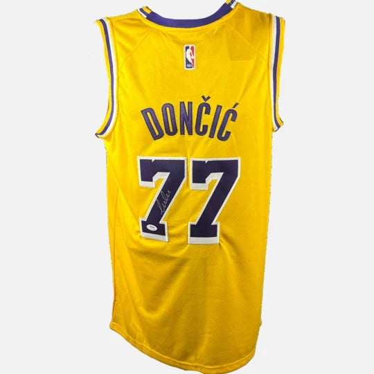 Luka Doncic Signed Lakers Jersey product image 1, provided for visual reference and product detail review