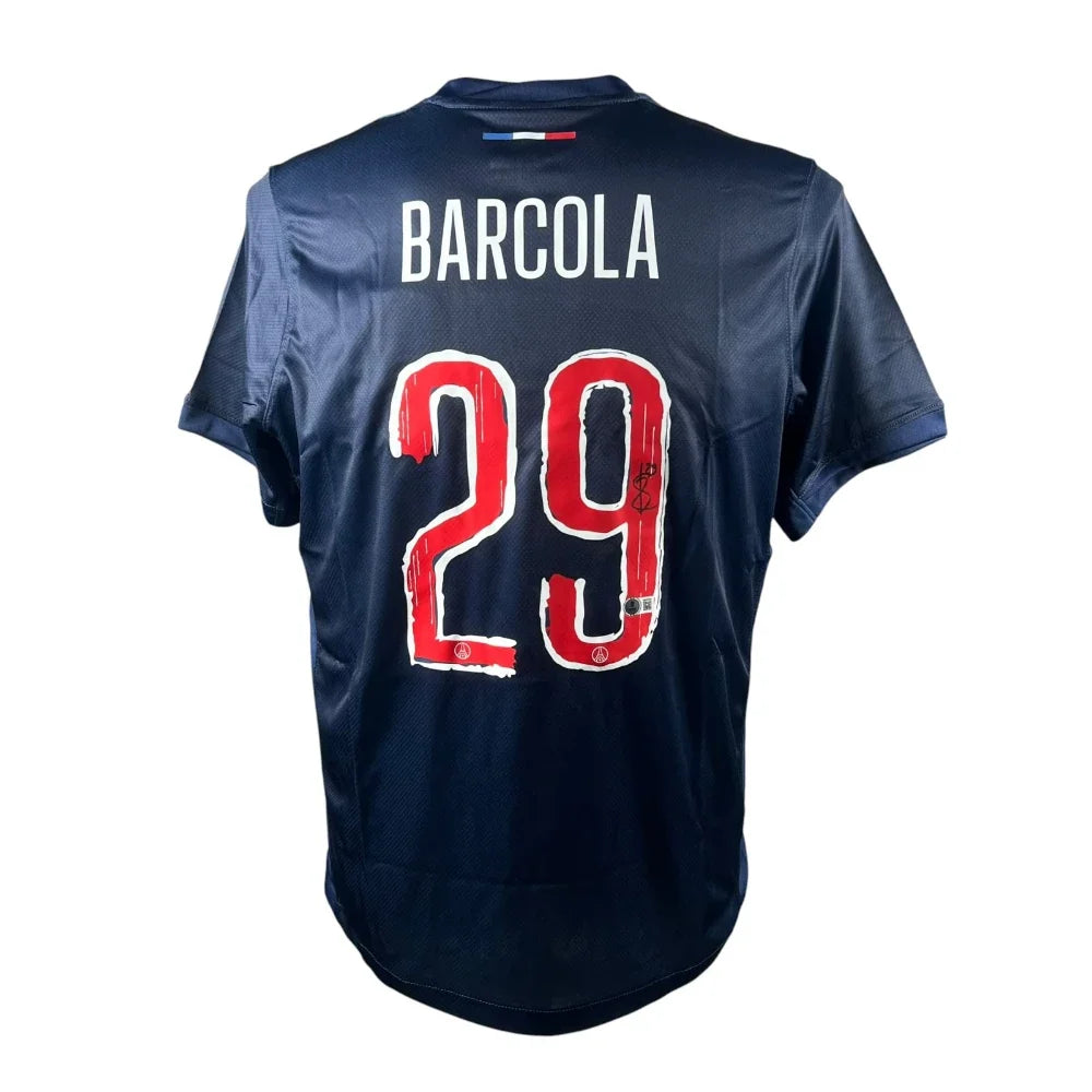 Bradley Barcola Signed PSG 2024-2025 Jersey product image 1, provided for visual reference and product detail review