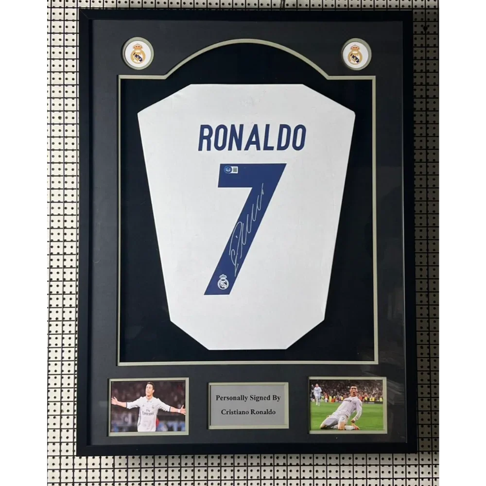 Cristiano Ronaldo Signed Real Madrid 2017 Framed Jersey product image 1, provided for visual reference and product detail