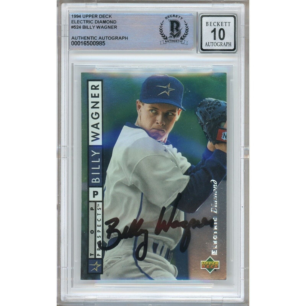 Billy Wagner Houston Astros Signed 1994 Upper Deck Electric Diamond BGS Auto 10 Slab product image 1, provided for visual