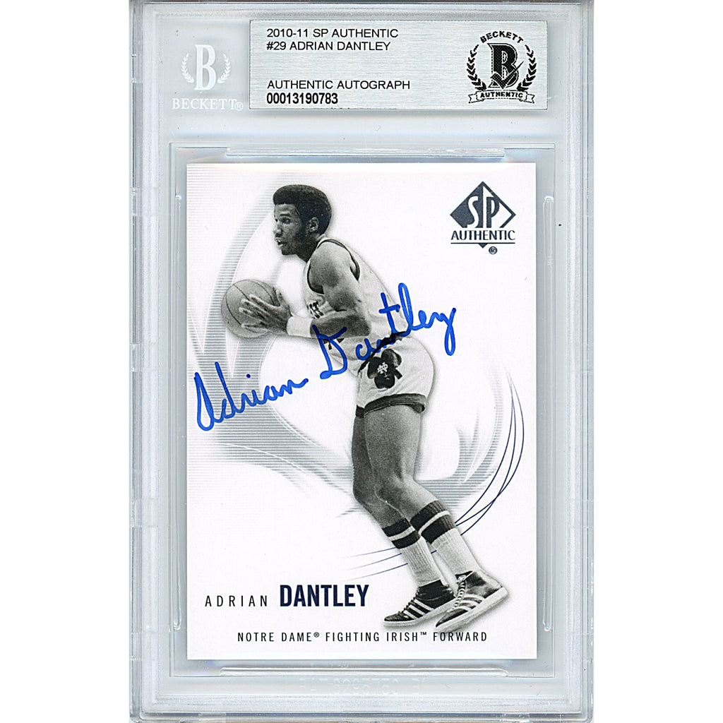 Adrian Dantley Signed Notre Dame 2010-2011 Upper Deck SP Authentic Card Beckett Slab product image 1, provided for visual