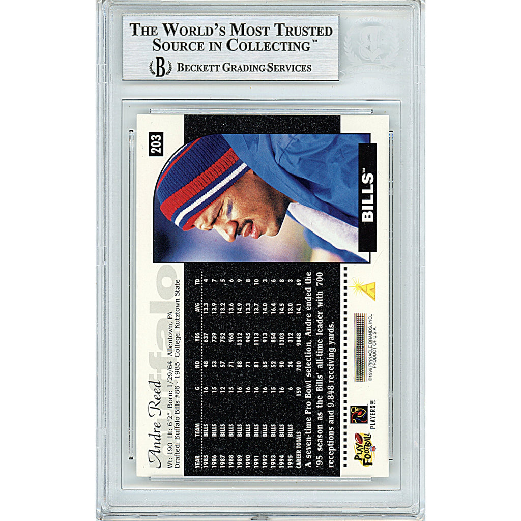 Andre Reed Signed Buffalo Bills 1996 Score NFL Football Card Beckett Authentic Auto Slab product image 3, provided for