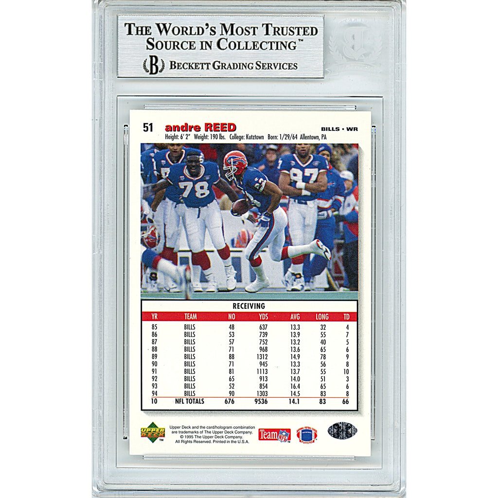 Andre Reed Autographed Buffalo Bills 1995 Collectors Choice Football Card Beckett Slab product image 2, provided for visual