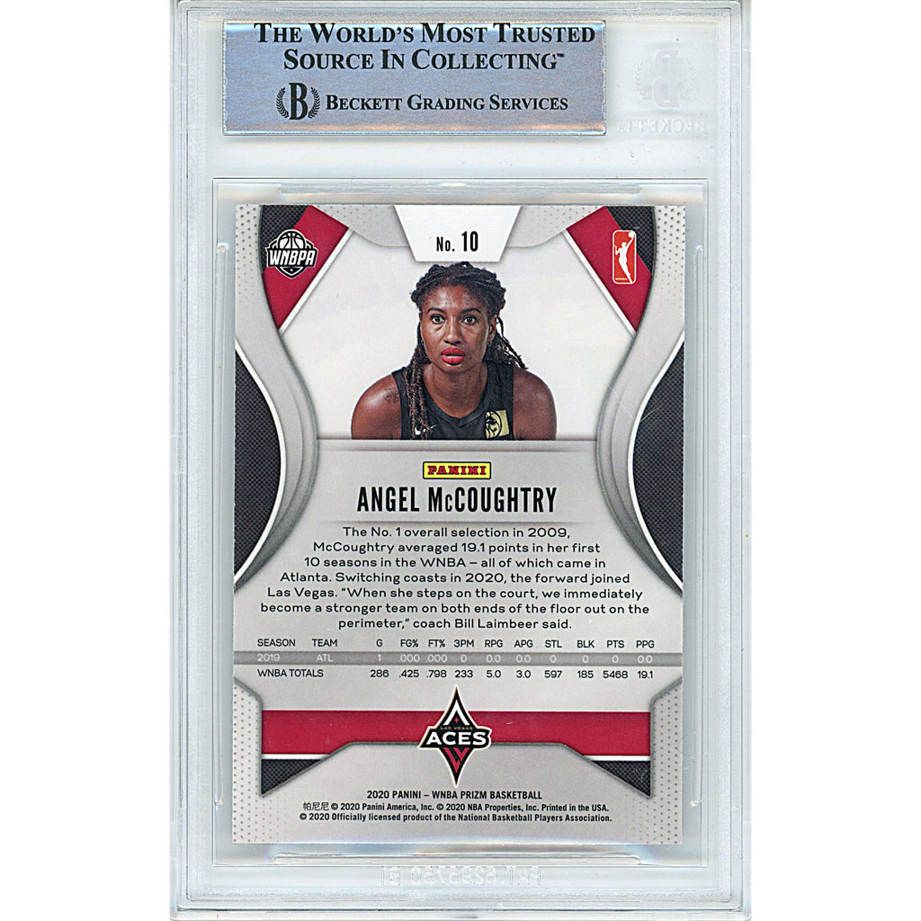 Angel McCoughtry Signed Las Vegas Aces 2020 Panini Prizm WNBA Basketball Card Beckett product image 2, provided for visual