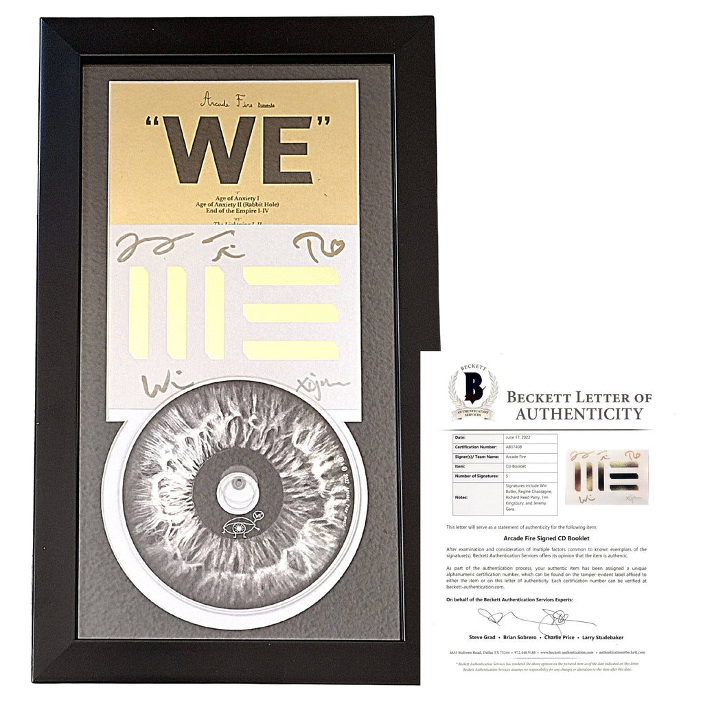 Arcade Fire Signed WE CD Cover Framed Matted Wall Display Beckett Certified Authentic product image 1, provided for visual