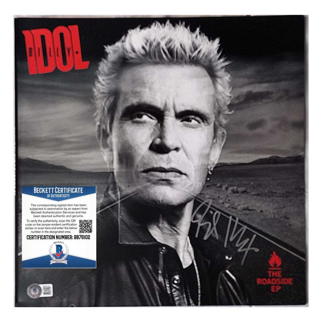 Billy Idol Signed Roadside EP Vinyl Record Album Cover Rock Music Beckett BAS Cert product image 1, provided for visual