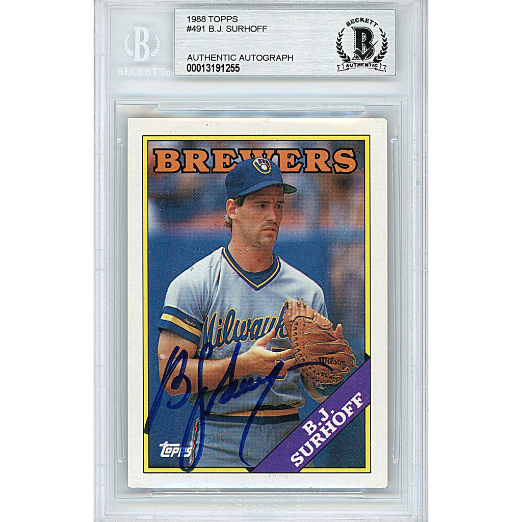 BJ Surhoff Autographed Milwaukee Brewers 1988 Topps Baseball Card Beckett Auth Auto product image 1, provided for visual