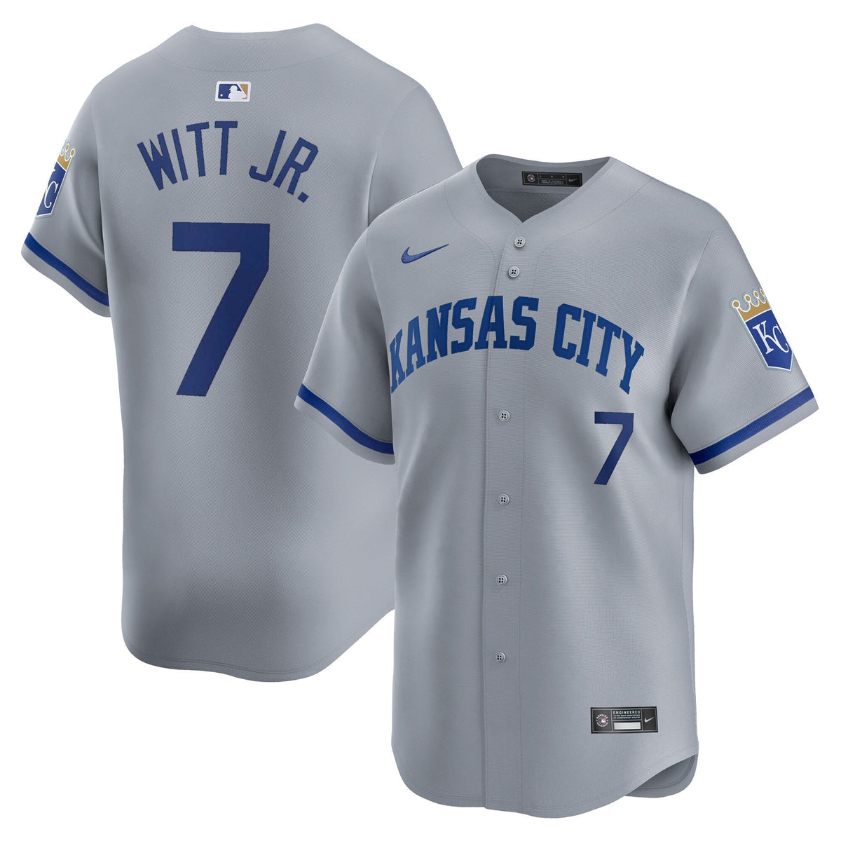 Bobby Witt Jr Kansas City Royals Road Jersey - Gray product image 1