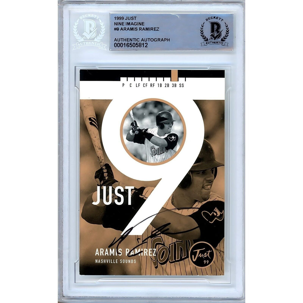 Aramis Ramirez Pittsburgh Pirates Signed 1999 Just Nine Imagine Beckett Authentic Auto Slab product image 1, provided for