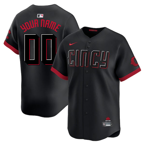 Custom Cincinnati Reds City Connect Jersey - Black product image 1