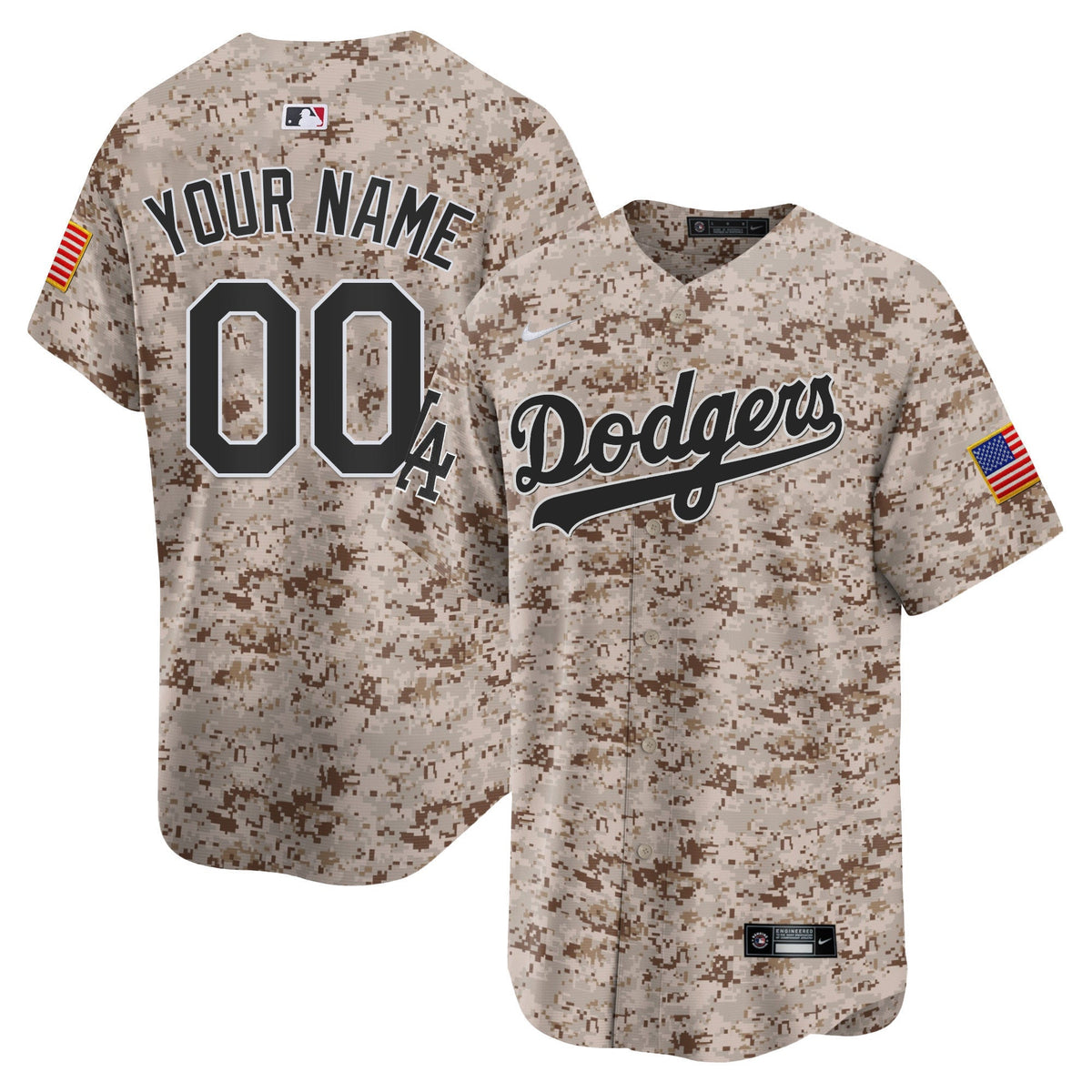 Custom Los Angeles Dodgers USMC Jersey - Desert Camo product image 1