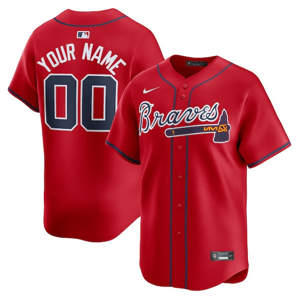 Custom Atlanta Braves Alternate Jersey - Red product image 1