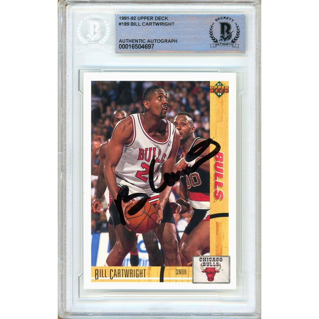 Bill Cartwright Chicago Bulls Signed 1991-92 Upper Deck Basketball Card BAS Auth Auto Slab product image 1, provided for