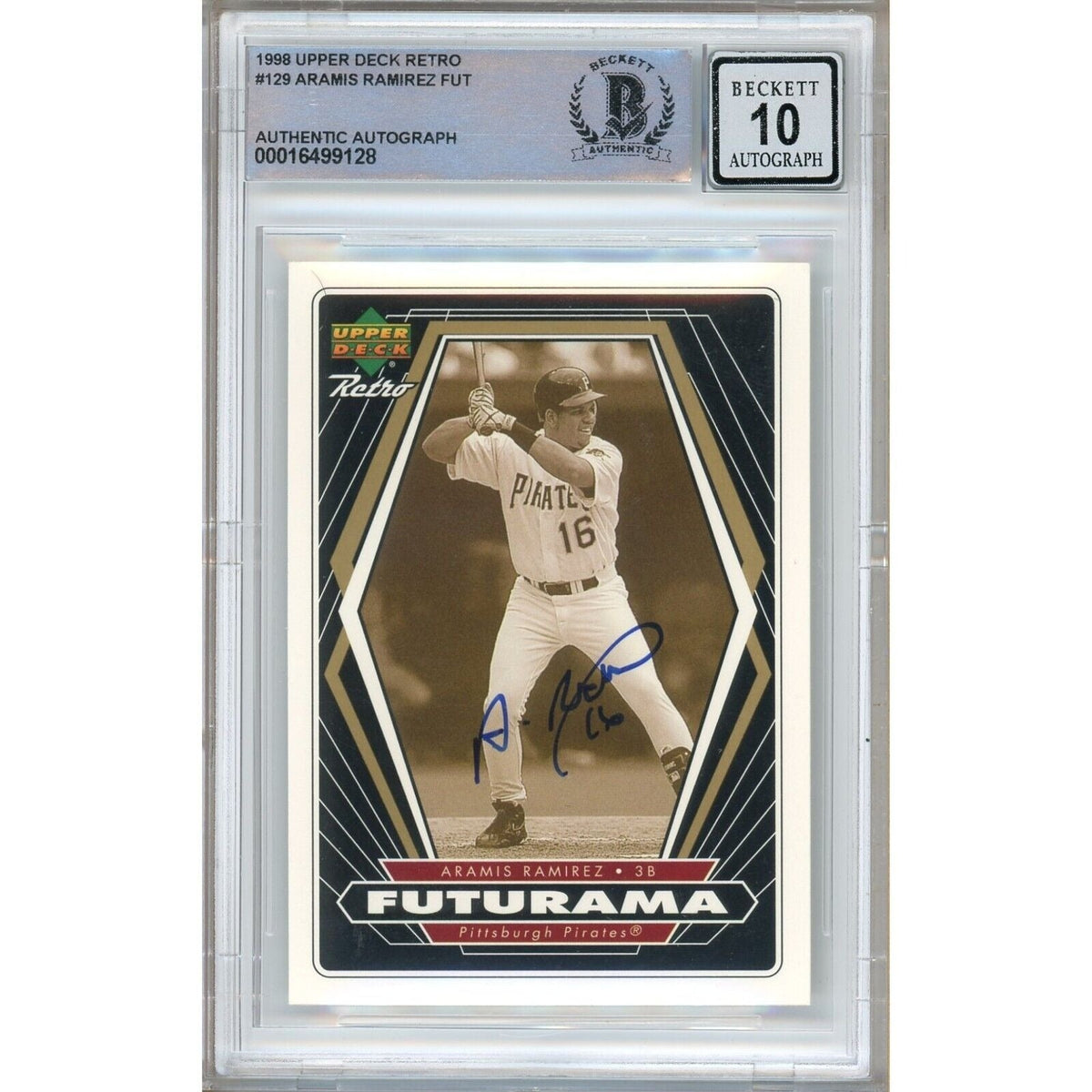 Aramis Ramirez Pittsburgh Pirates Signed 1998 Upper Deck Futurama BGS Auto 10 Graded product image 1, provided for visual