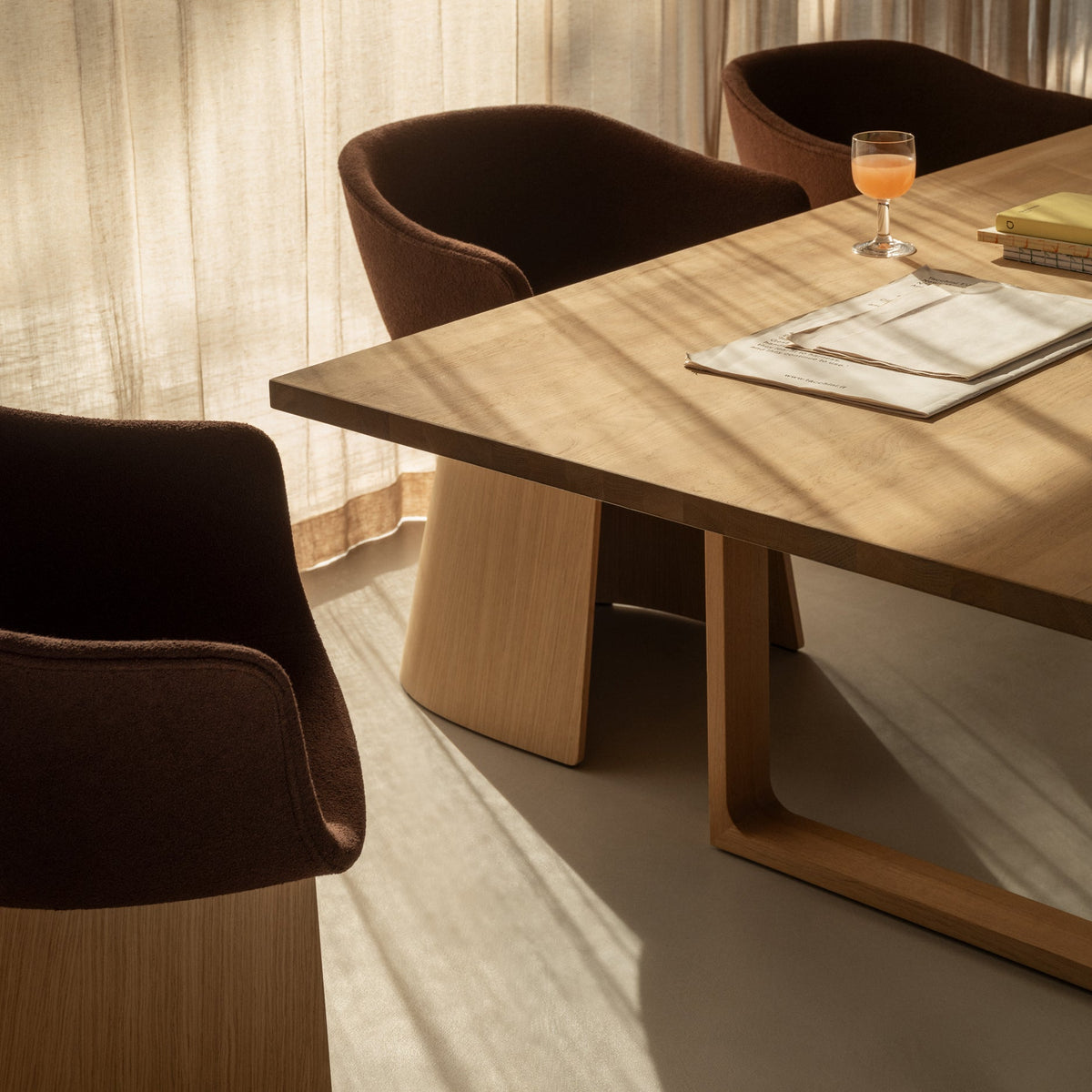 Monolit Dining Armchair with Wood Base