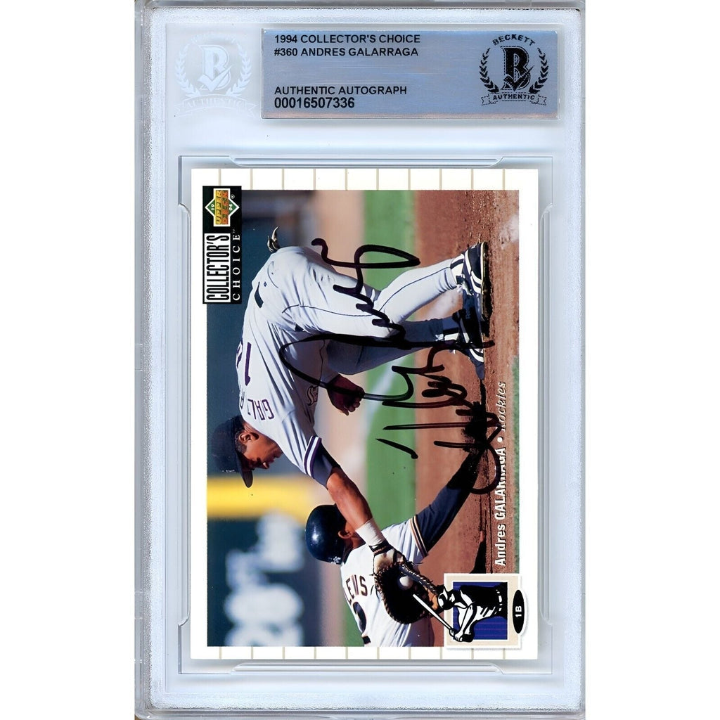 Andres Galarraga Colorado Rockies Signed 1994 Collectors Choice BAS Auth Auto Slab product image 2, provided for visual