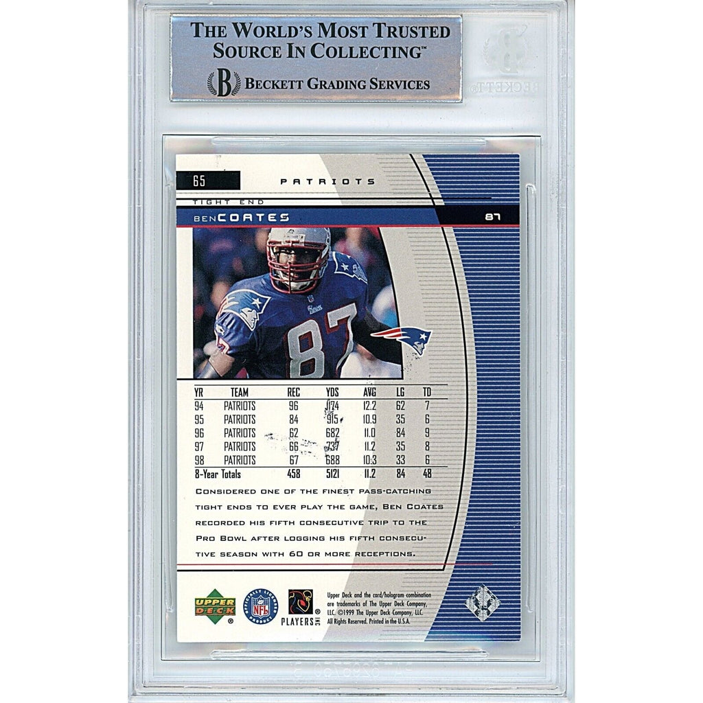 Ben Coates New England Patriots Signed 1999 UD Black Diamond Beckett Auth Auto Slab product image 2, provided for visual