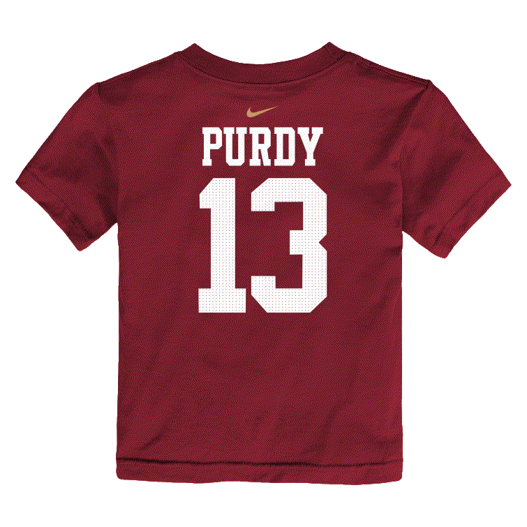 Nike San Francisco 49ers Toddler #13 Brock Purdy T-Shirt product image 2, provided for visual reference and product detail