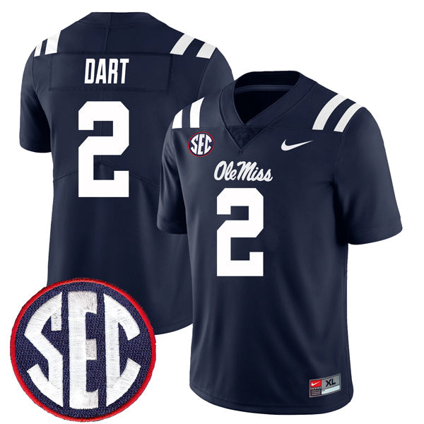 Jaxson Dart Ole Miss Rebels Jersey - Navy product image 1