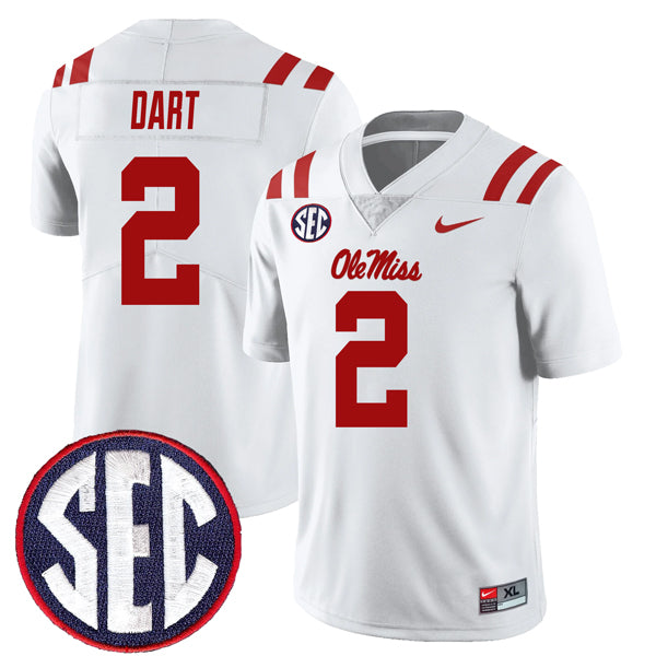 Jaxson Dart Ole Miss Rebels Jersey - White product image 1
