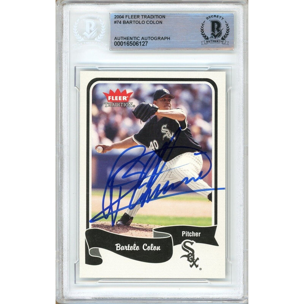 Bartolo Colon Chicago White Sox Signed 2004 Fleer Tradition Card Beckett Authentic Auto product image 1, provided for visual