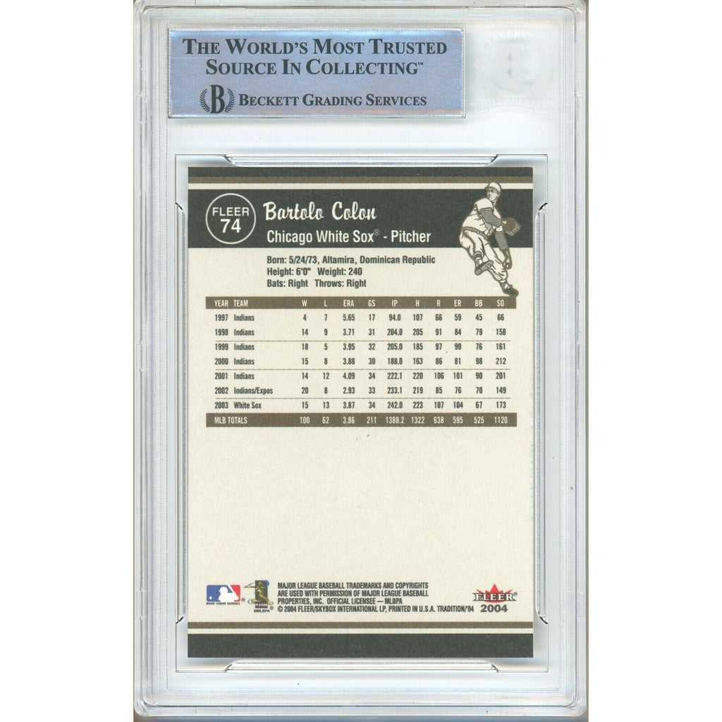 Bartolo Colon Chicago White Sox Signed 2004 Fleer Tradition Card Beckett Authentic Auto product image 2, provided for visual